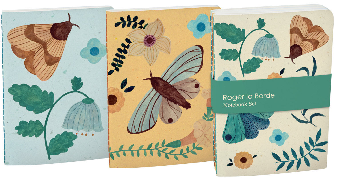 Roger la Borde Flutter and Bloom A6 Softback Journal Set featuring artwork by Karolina Ciechanska