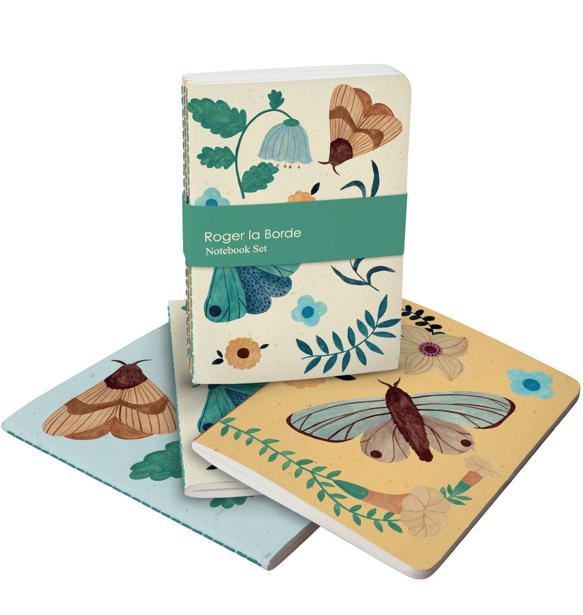 Roger la Borde Flutter and Bloom A6 Softback Journal Set featuring artwork by Karolina Ciechanska