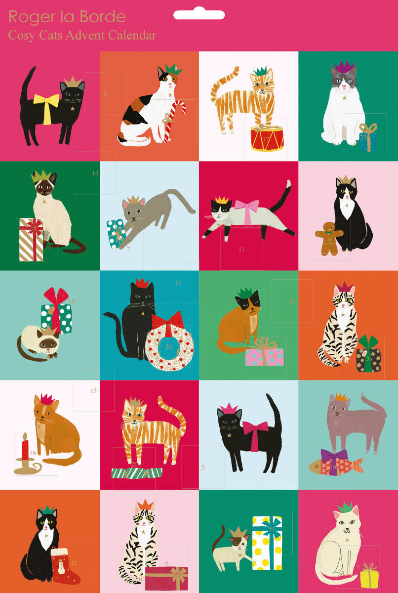 Roger la Borde Cat Checkerboard Advent calendar featuring artwork by Anne Bentley