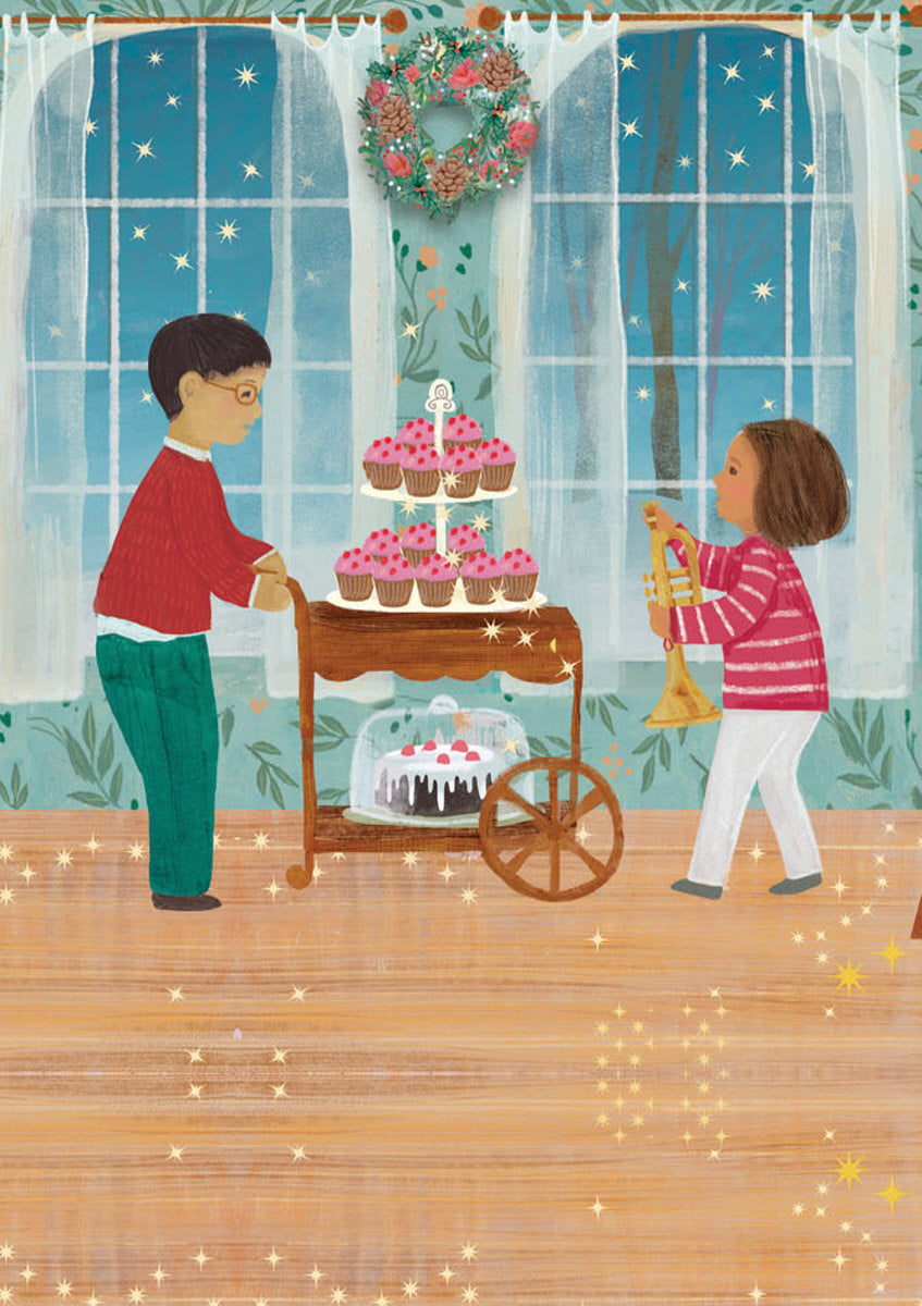 Roger la Borde A Christmas Party Advent calendar card featuring artwork by Kendra Binney