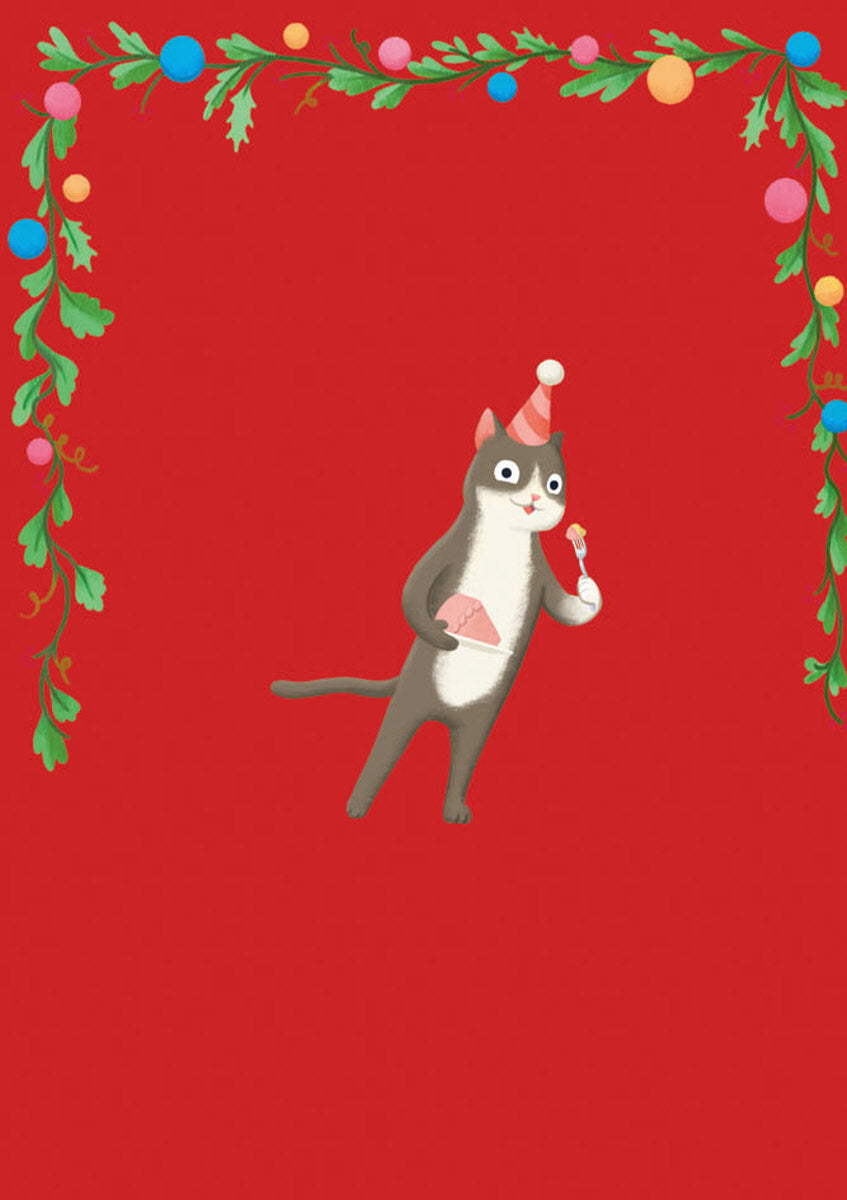 Roger la Borde Miaow Factor Advent calendar card featuring artwork by Jennifer M Potter