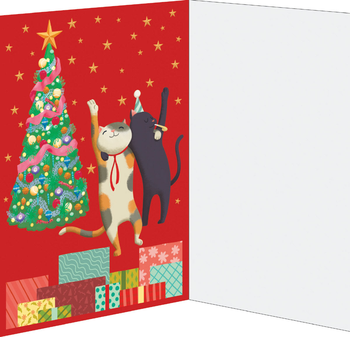 Roger la Borde Miaow Factor Advent calendar card featuring artwork by Jennifer M Potter