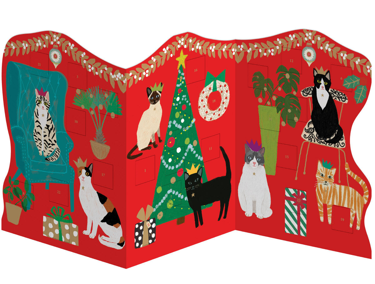 Roger la Borde Cozy Cats Trifold Advent Calendar featuring artwork by Anne Bentley
