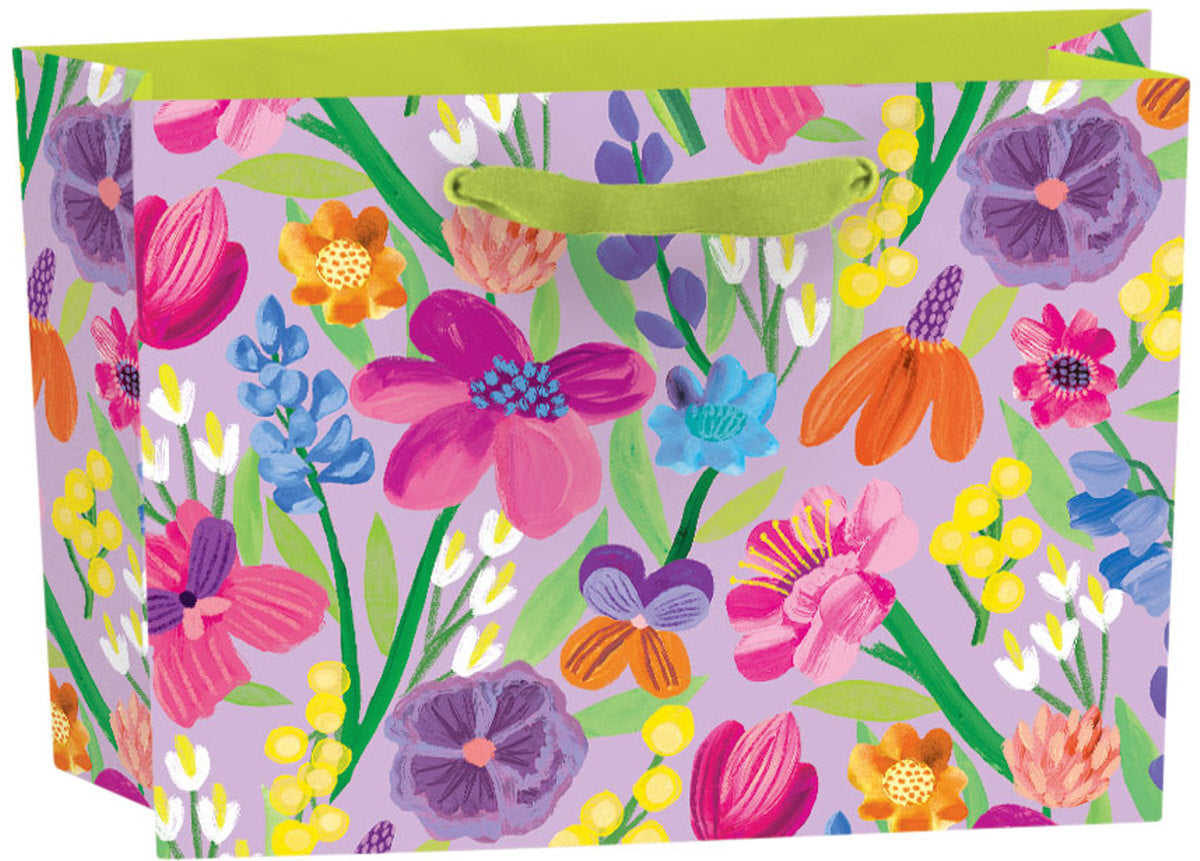 Roger la Borde Floral Supernova Small Landscape Gift Bag featuring artwork by Katie Vernon