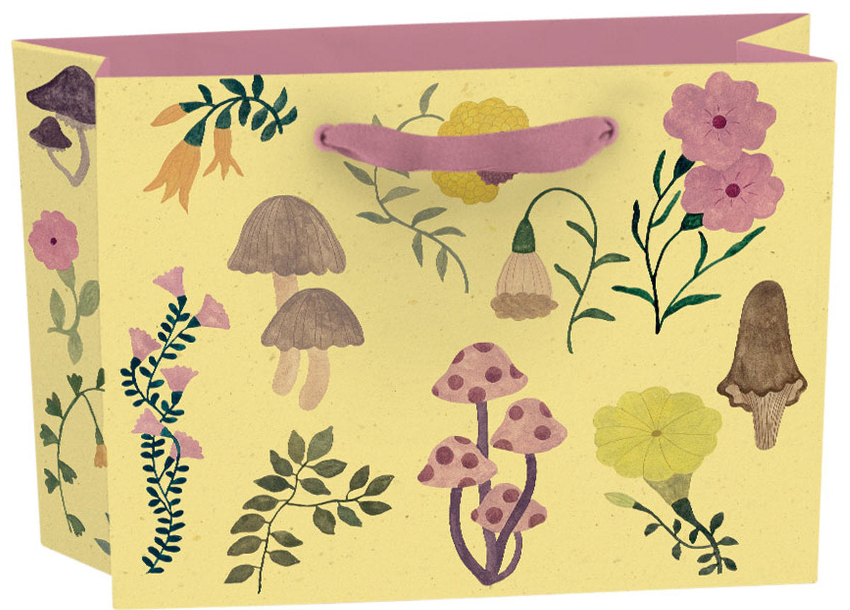 Roger la Borde Flora and Fungi Small Landscape Gift Bag featuring artwork by Karolina Ciechanska
