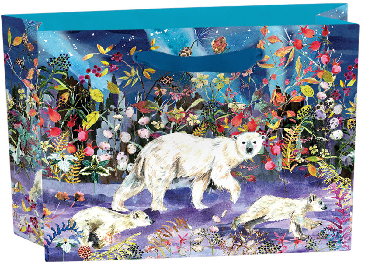 Roger la Borde Aurora Bears Small Landscape Gift Bag featuring artwork by Fay Ford