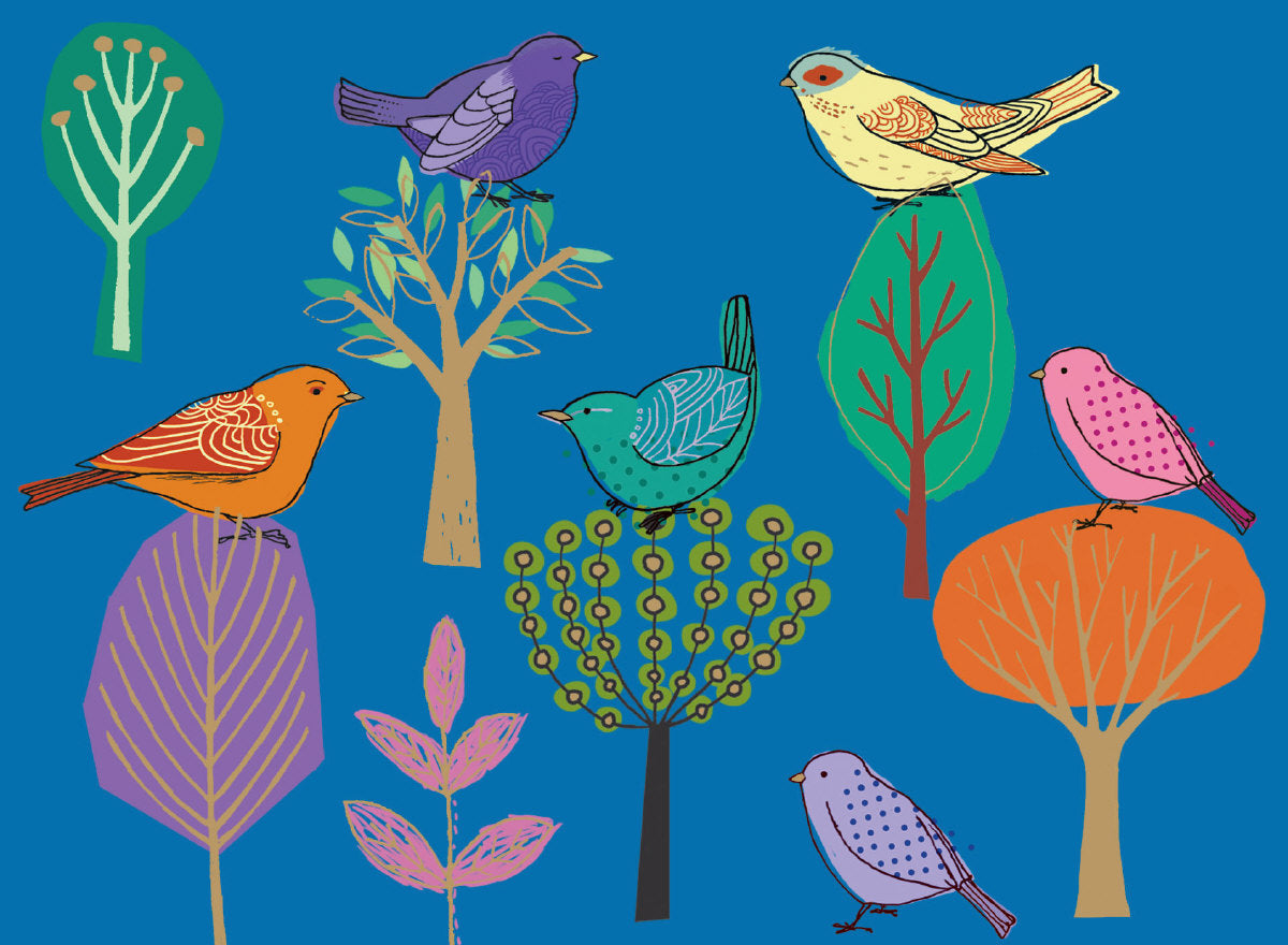 Roger la Borde Modern Birds Chic Notecard Box featuring artwork by Repeat Repeat