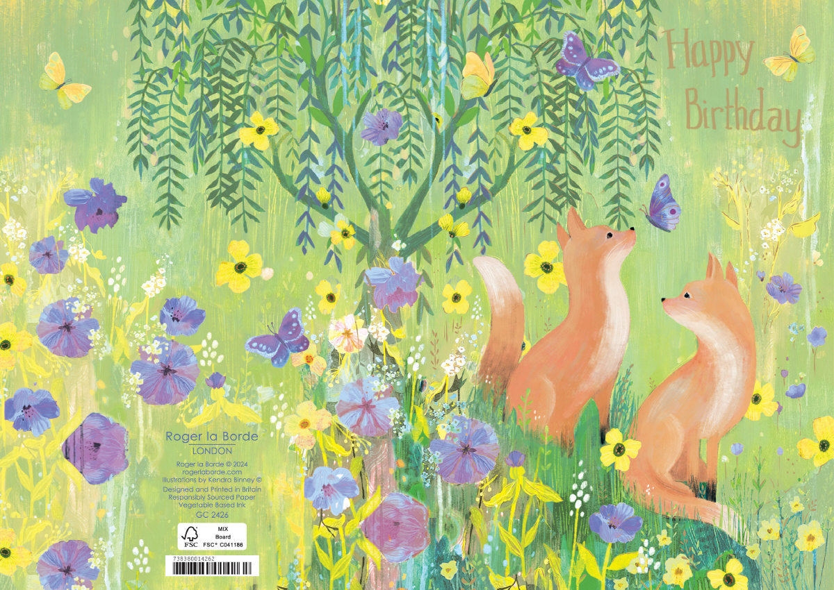 Roger la Borde Moonlit Meadow Greeting card featuring artwork by Kendra Binney