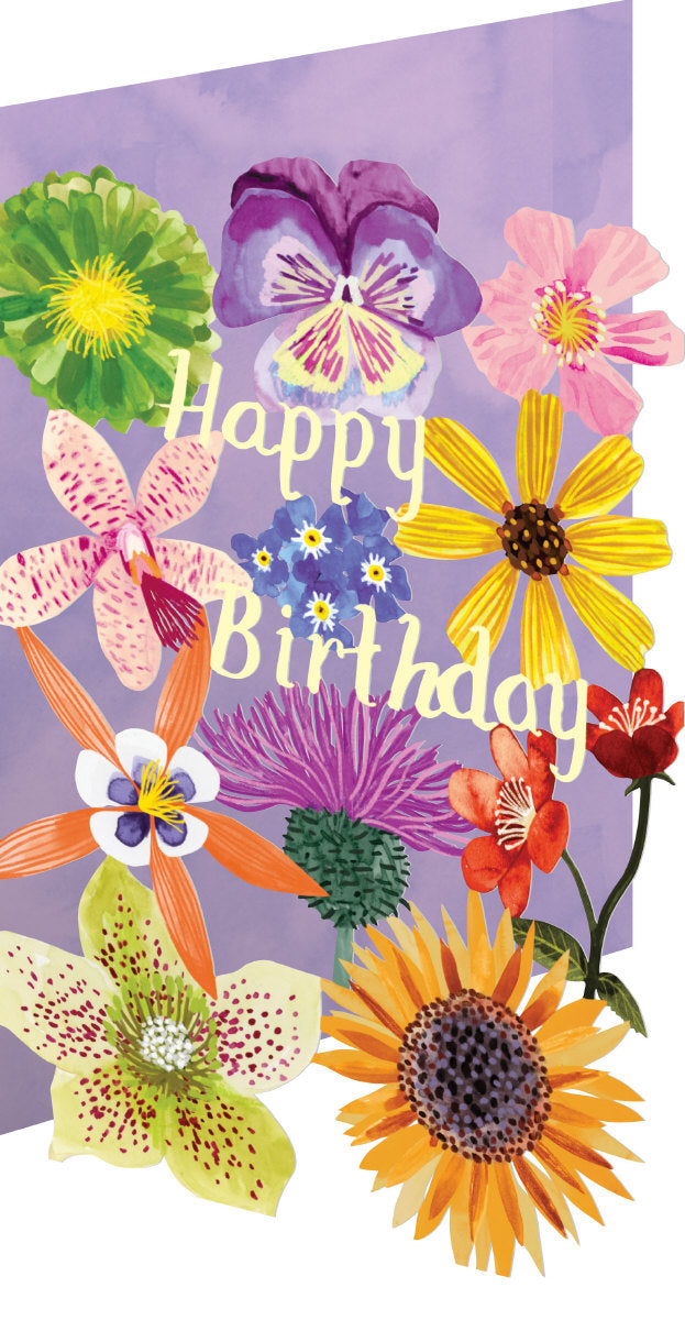 Roger la Borde Floral Supernova Lasercut card featuring artwork by Katie Vernon