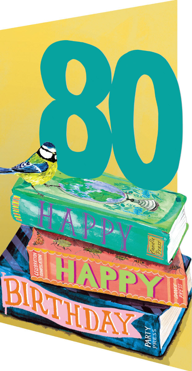 Roger la Borde Bookstack Lasercut card featuring artwork by Fay Ford