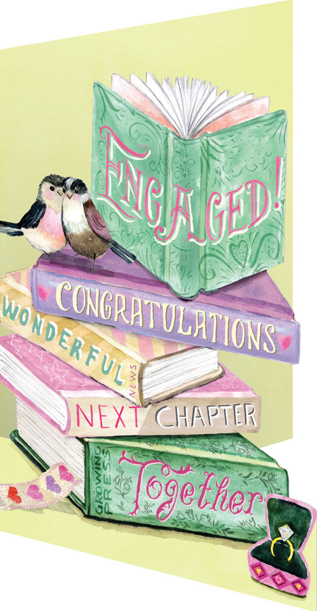 Roger la Borde Bookstack Lasercut card featuring artwork by Fay Ford