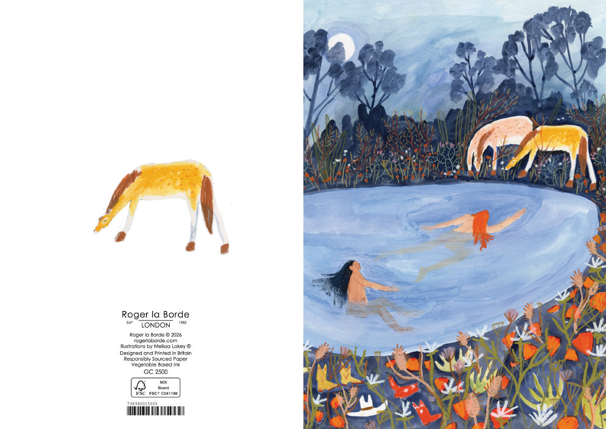 Roger la Borde Desert Moon Greeting card featuring artwork by Melissa Lakey