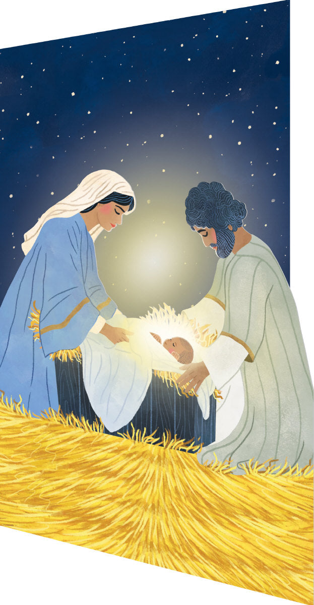 Roger la Borde Away in the Manger Lasercut Card featuring artwork by Antoana Oreski