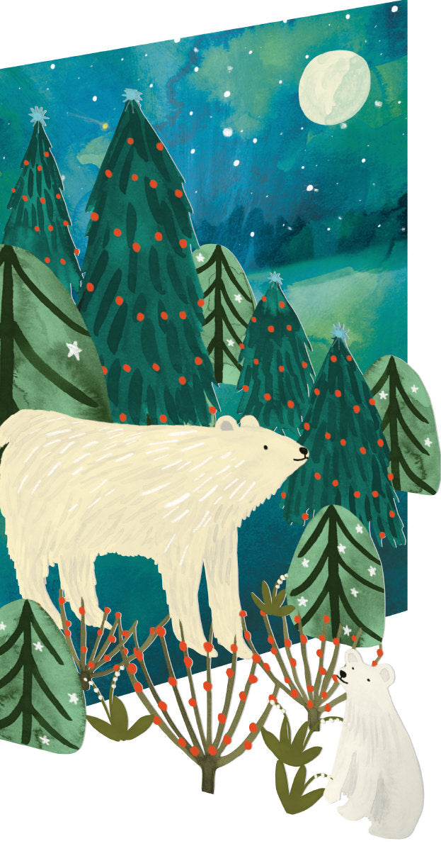 Roger la Borde Northern Lights Lasercut Card featuring artwork by Katie Vernon