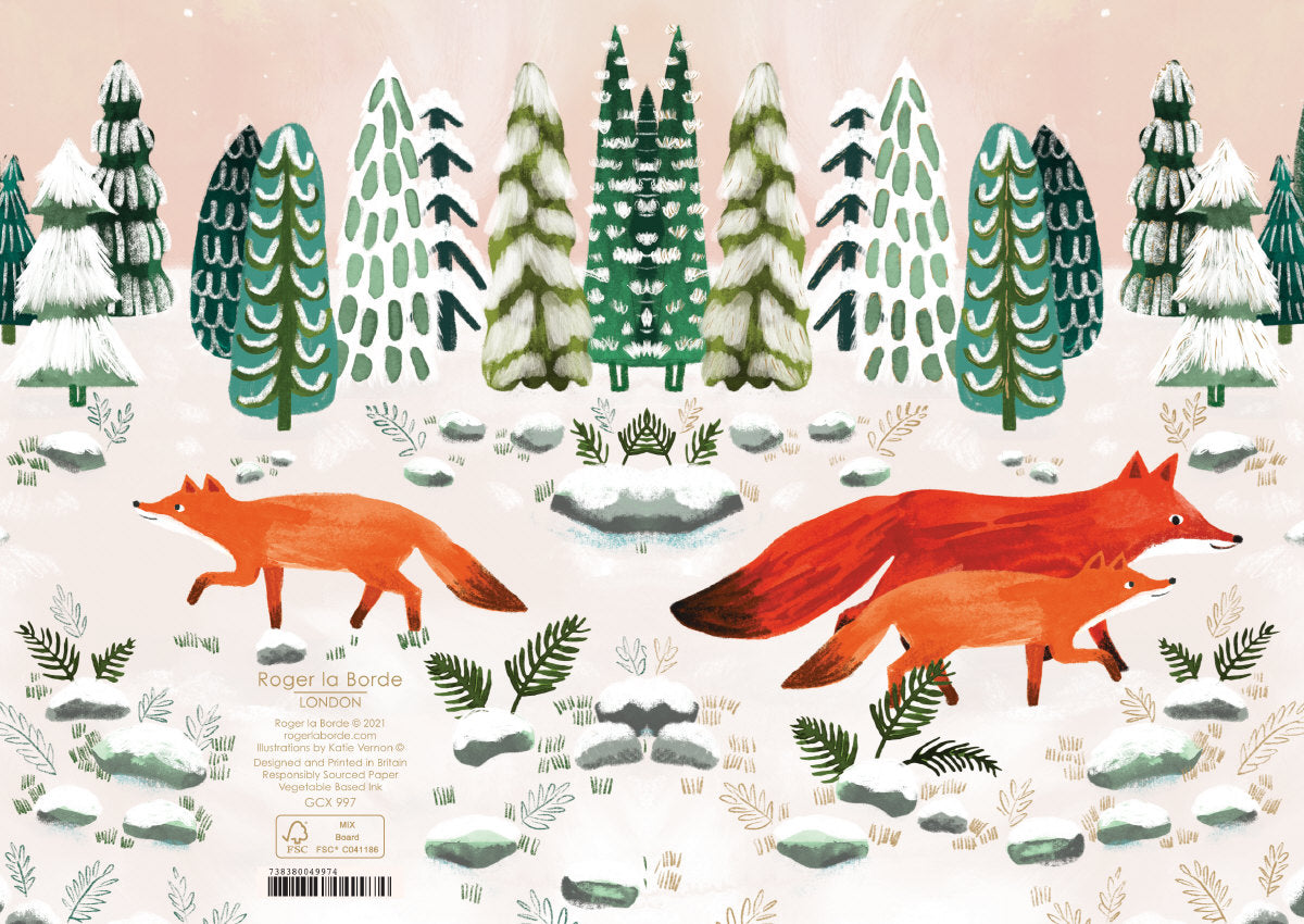 Fox & Cub Greeting card single
