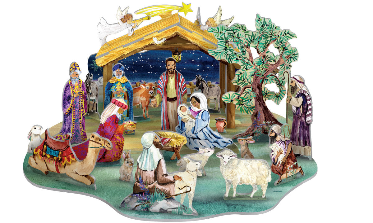 Roger la Borde The Christmas Story Pop & Slot Advent Large featuring artwork by Fay Ford