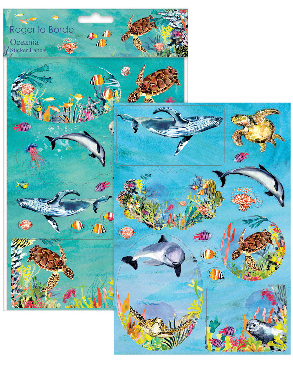 Roger la Borde Oceania Sticker Label Sheets featuring artwork by Fay Ford