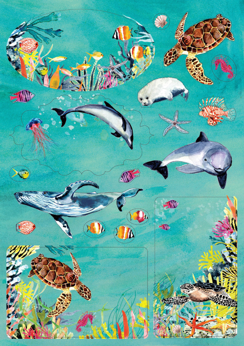 Roger la Borde Oceania Sticker Label Sheets featuring artwork by Fay Ford