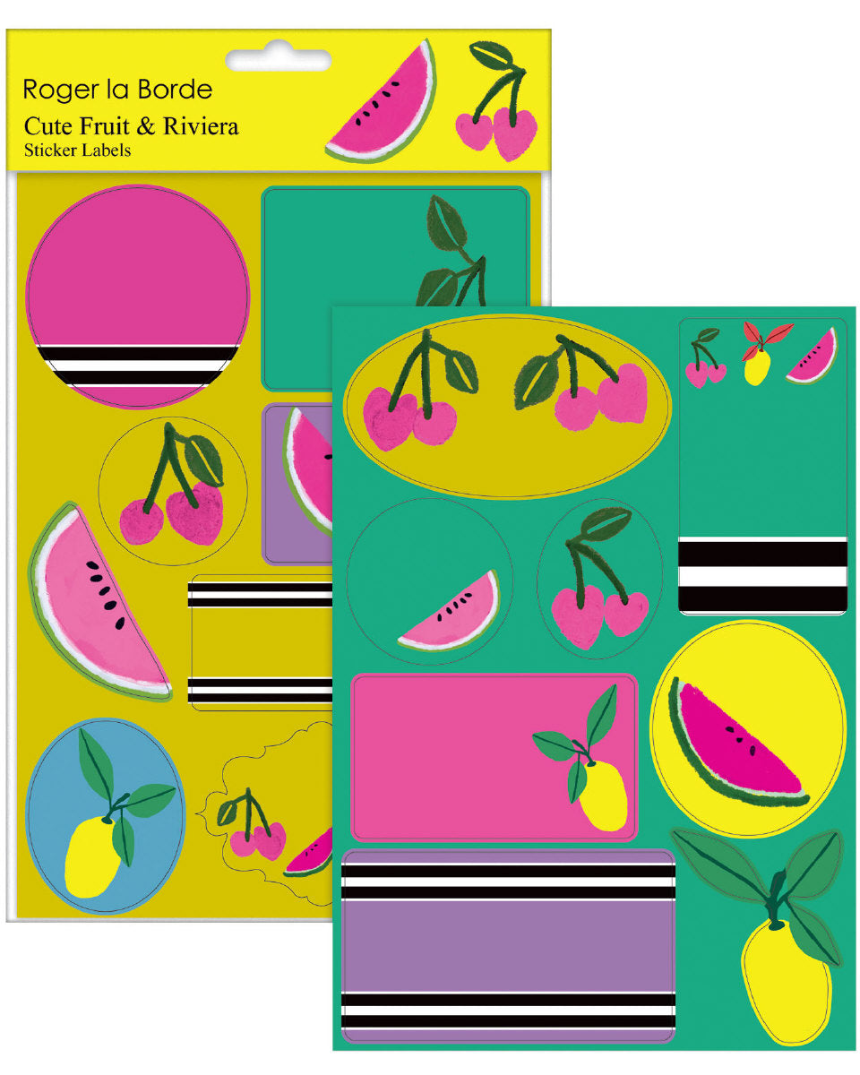 Roger la Borde Riviera Sticker Label Sheets featuring artwork by Roger la Borde