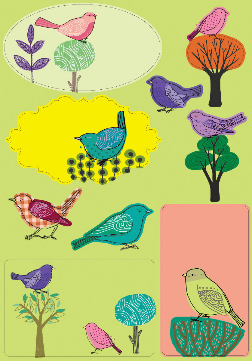 Roger la Borde Modern Birds Writing paper set featuring artwork by Repeat Repeat