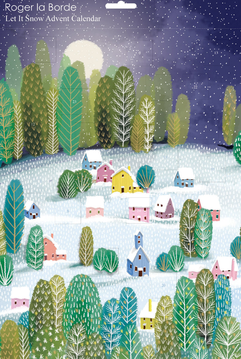 Roger la Borde Let It Snow Advent calendar featuring artwork by Jane Newland