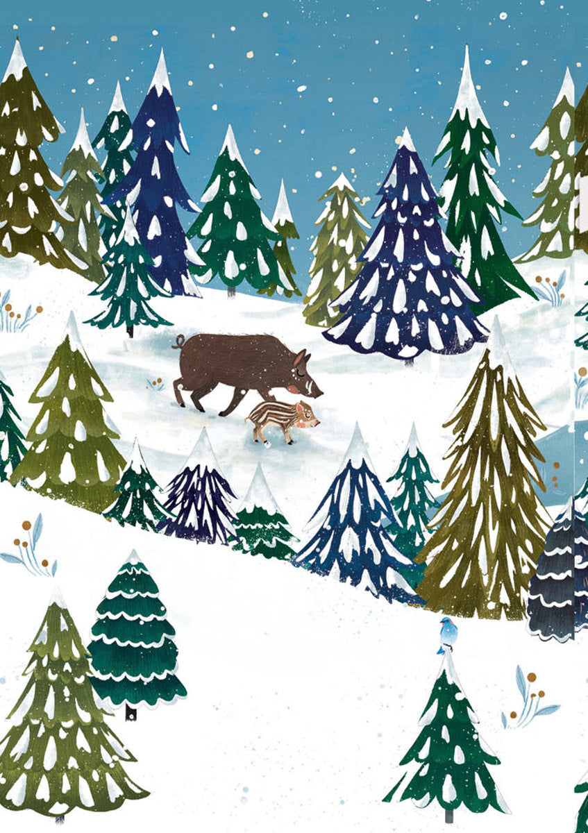 Roger la Borde Wild Wood Hideaway Advent calendar card featuring artwork by Antoana Oreski