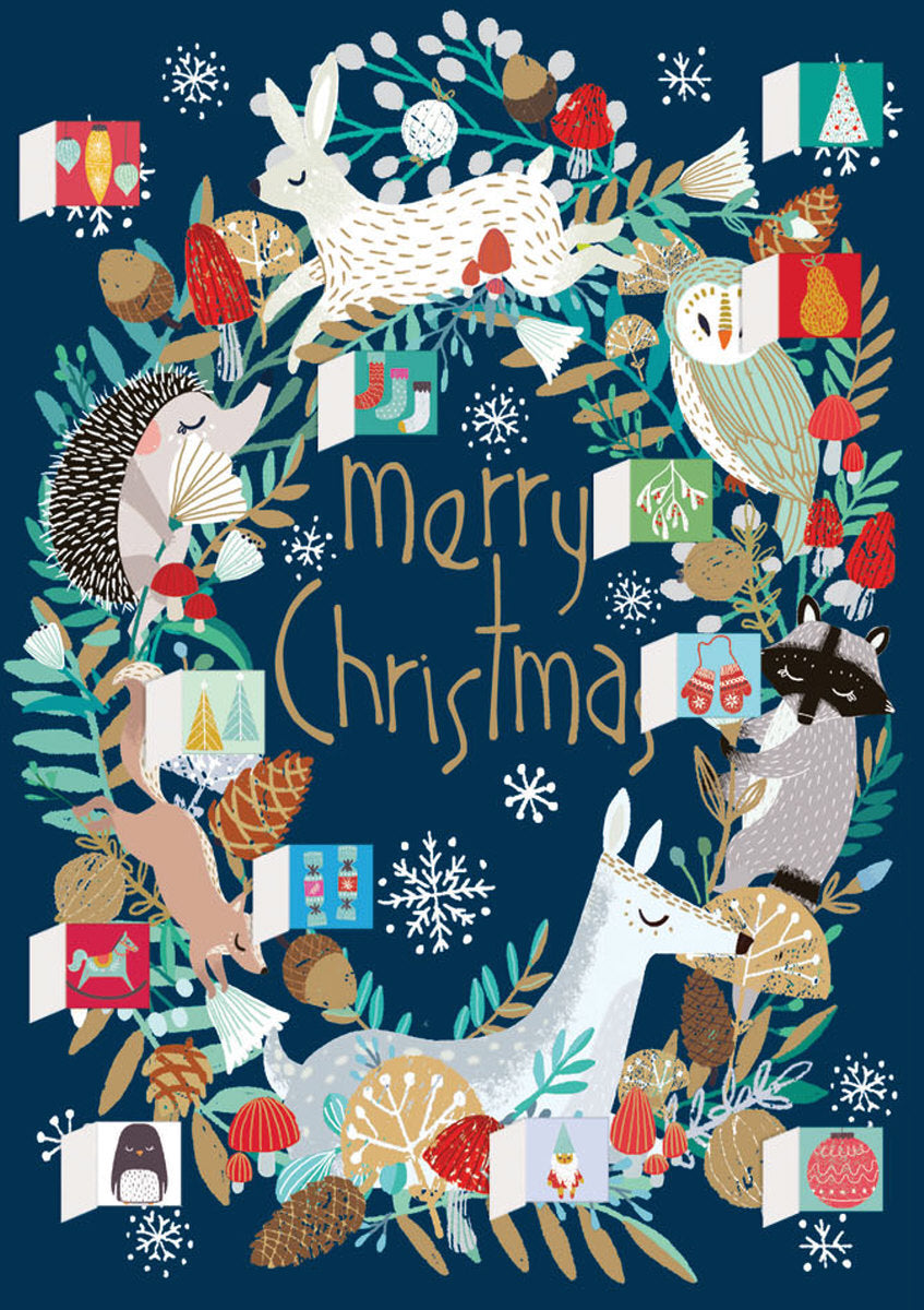 Roger la Borde Wild Wood Hideaway Advent calendar card featuring artwork by Antoana Oreski