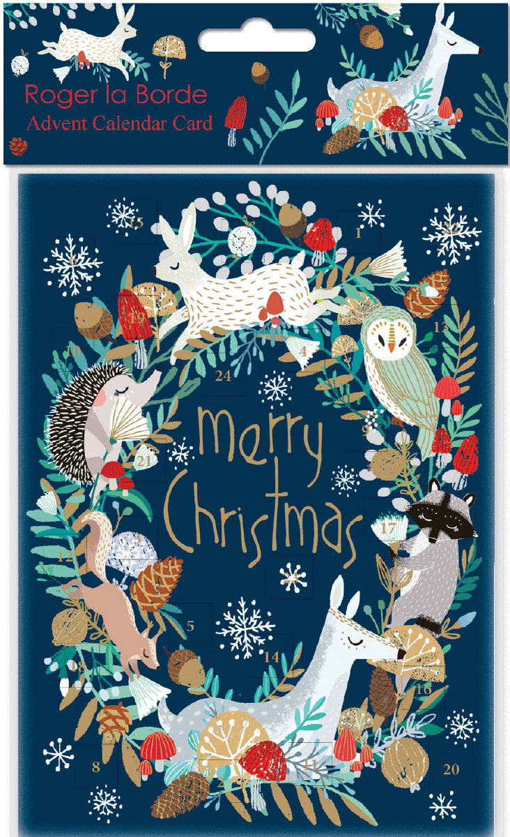 Roger la Borde Wild Wood Hideaway Advent calendar card featuring artwork by Antoana Oreski