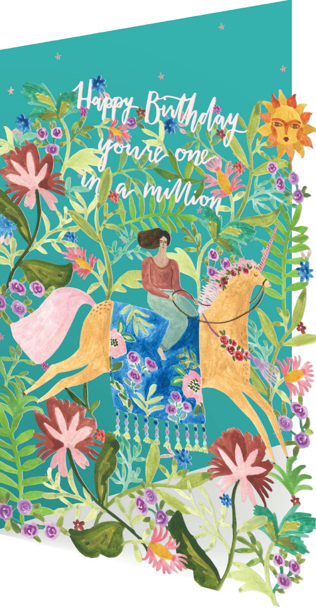 Roger la Borde Over the Rainbow Lasercut card featuring artwork by Rosie Harbottle