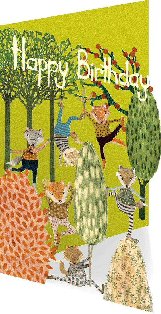 Roger la Borde Yoga in the Park Lasercut card featuring artwork by Katherine Quinn