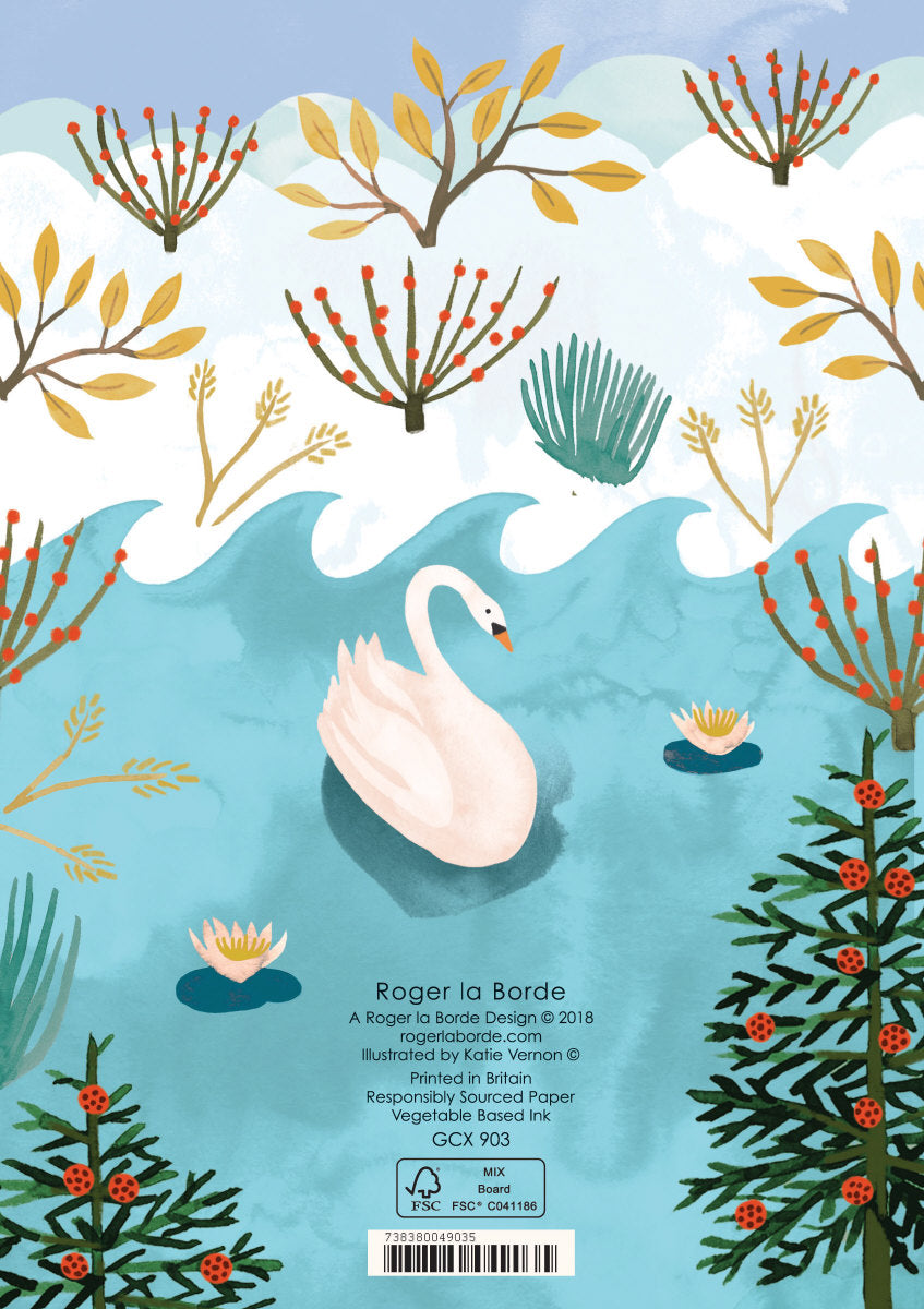 Roger la Borde Swans Standard card featuring artwork by Katie Vernon