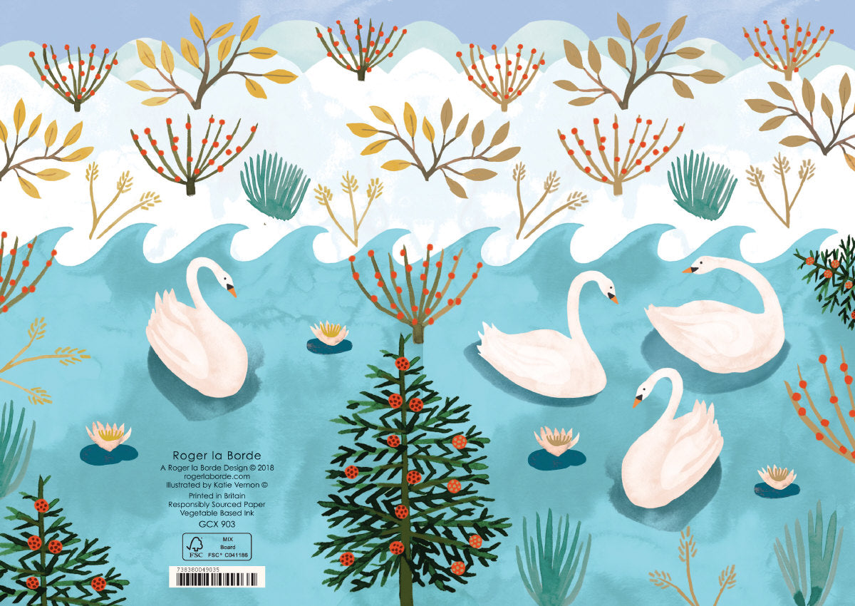 Roger la Borde Swans Standard card featuring artwork by Katie Vernon