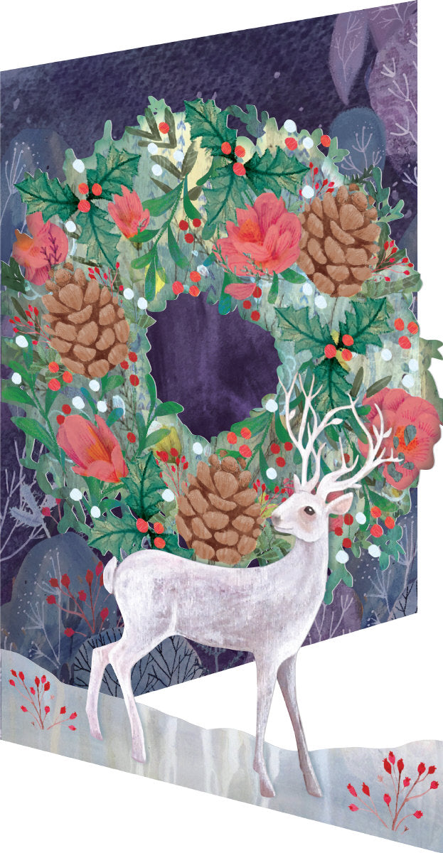 Roger la Borde Silver Stag Lasercut card featuring artwork by Kendra Binney