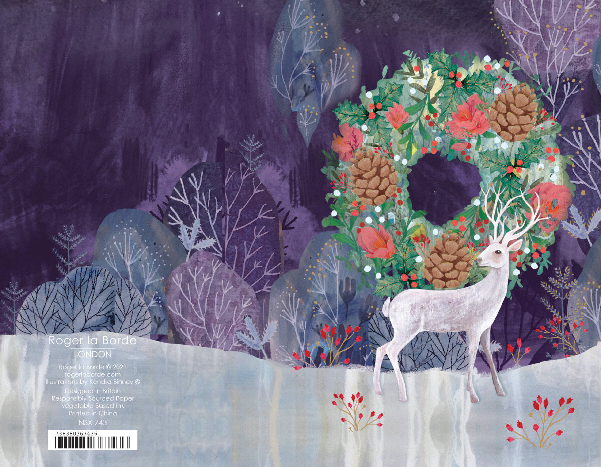 Roger la Borde Silver Stag Notecard featuring artwork by Kendra Binney