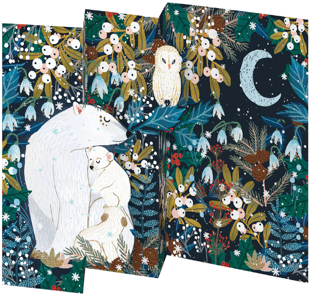 Roger la Borde Polar Bear Bower Tri-fold Card Pack featuring artwork by Antoana Oreski