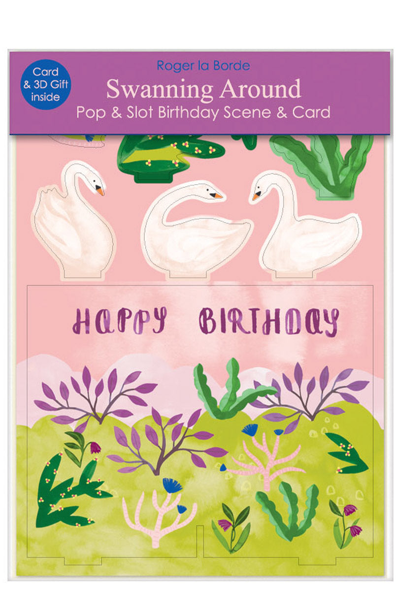 Roger la Borde Swans Pop & Slot Card featuring artwork by Katie Vernon
