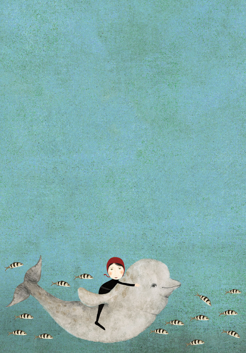 Roger la Borde Whale Song Writing paper set featuring artwork by Katherine Quinn