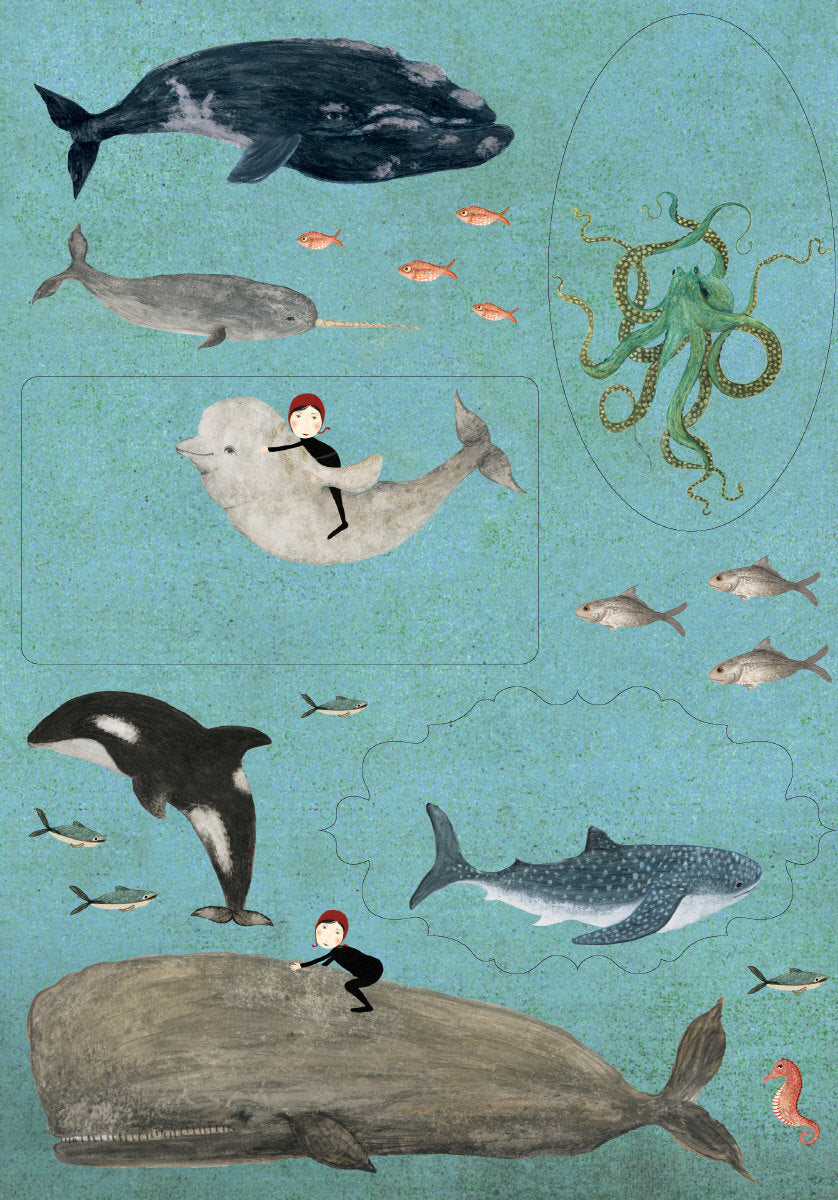 Roger la Borde Whale Song Writing paper set featuring artwork by Katherine Quinn