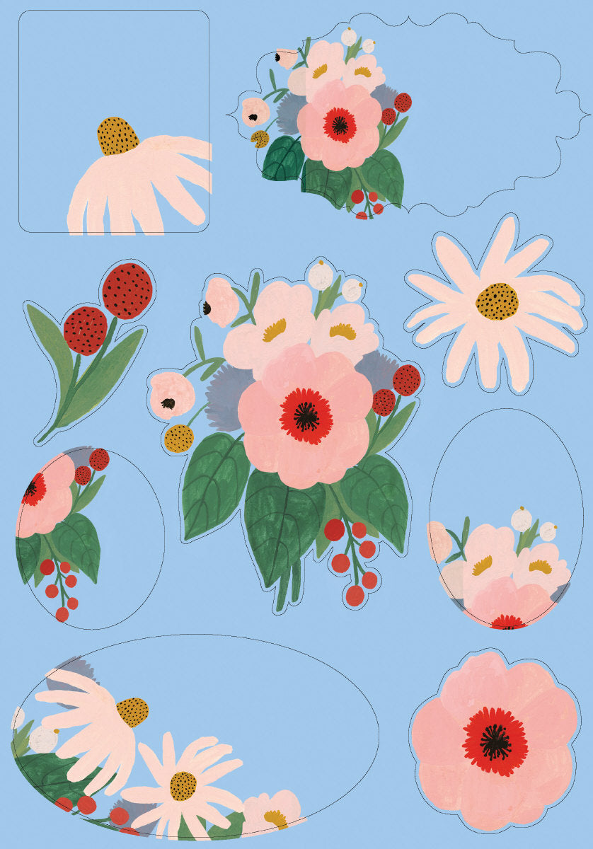 Roger la Borde Big Pink Writing paper set featuring artwork by Kate Pugsley