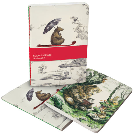 Roger la Borde Flying Bear A5 Softback Notebook Set featuring artwork by Elise Hurst