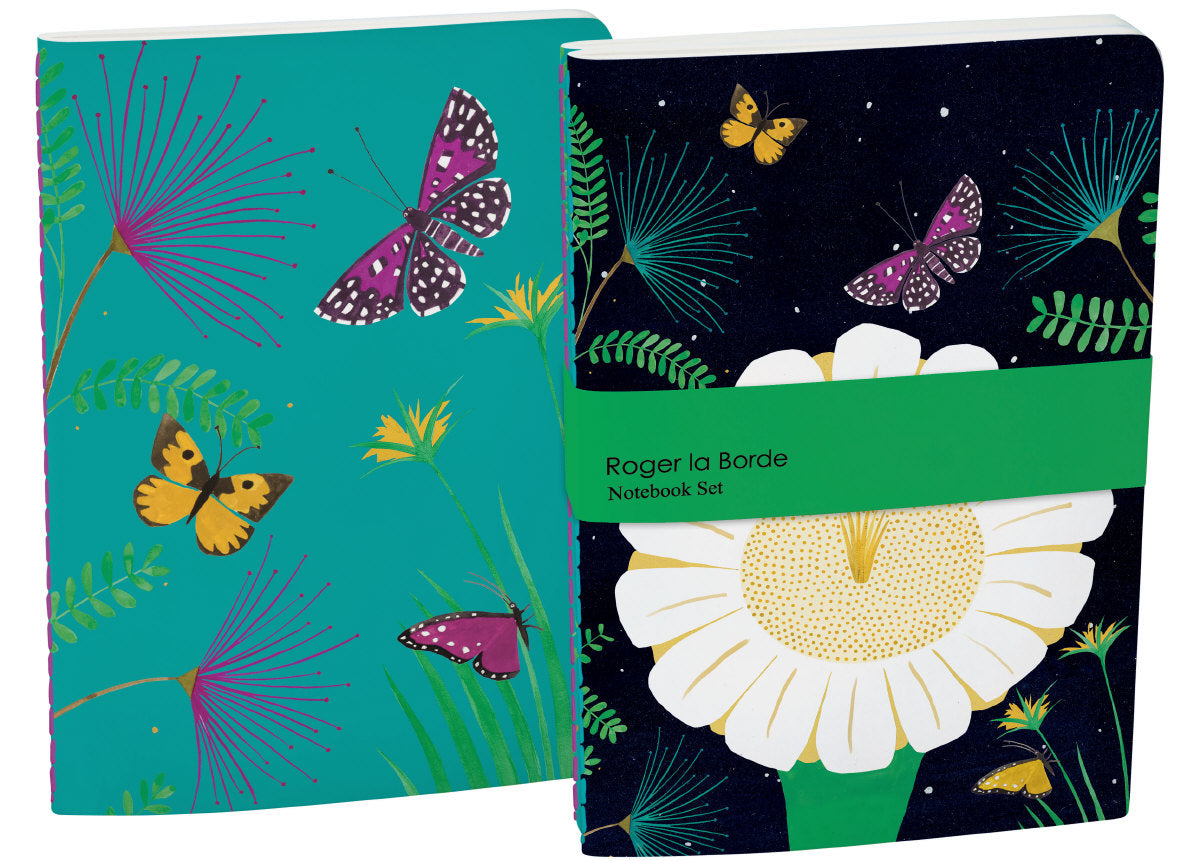Roger la Borde Night Flower A5 Softback Notebook Set featuring artwork by Lara Hawthorne