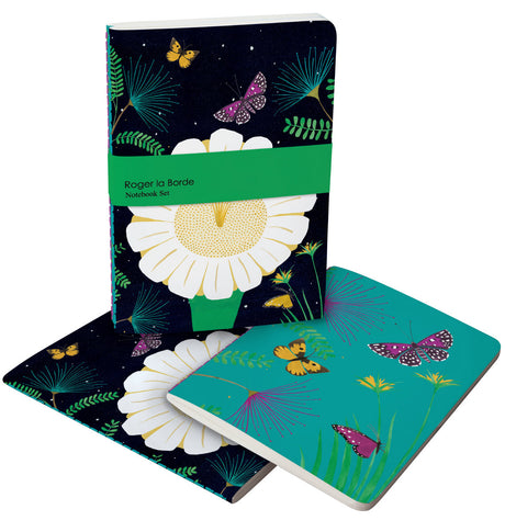 Roger la Borde Night Flower A5 Softback Notebook Set featuring artwork by Lara Hawthorne