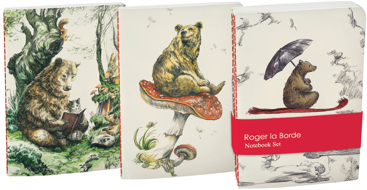 Roger la Borde Flying Bear A6 Softback Journal Set featuring artwork by Elise Hurst