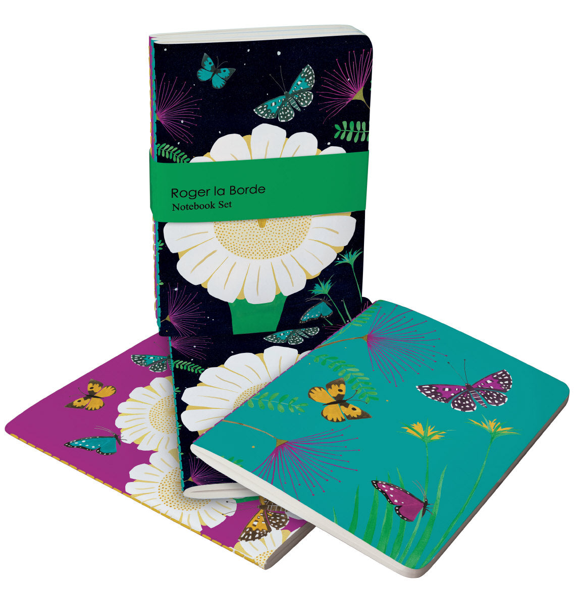 Roger la Borde Night Flower A6 Softback Journal Set featuring artwork by Lara Hawthorne
