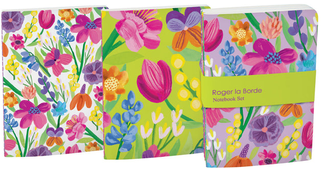 Roger la Borde Floral Supernova A6 Softback Journal Set featuring artwork by Katie Vernon