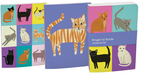 Roger la Borde Cat Etiquette A6 Softback Journal Set featuring artwork by Anne Bentley