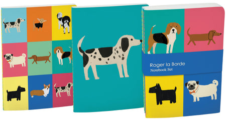 Roger la Borde Prize Pooches A6 Softback Journal Set featuring artwork by Anne Bentley