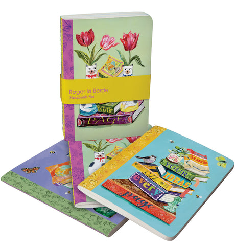 Roger la Borde Bookstack A6 Softback Journal Set featuring artwork by Fay Ford