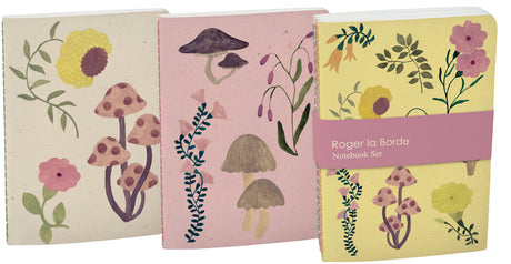 Roger la Borde Flora and Fungi A6 Softback Journal Set featuring artwork by Karolina Ciechanska