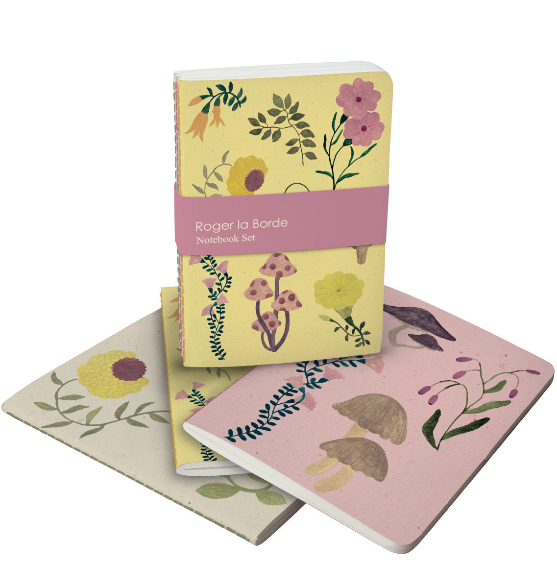 Roger la Borde Flora and Fungi A6 Softback Journal Set featuring artwork by Karolina Ciechanska